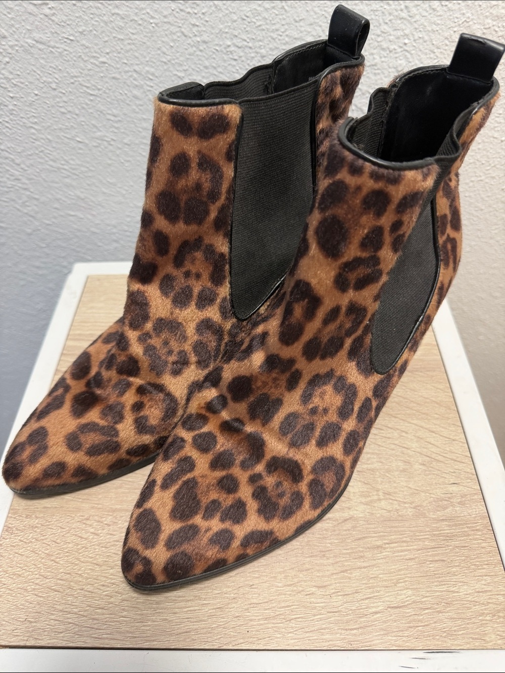 Nine West Leopard Print Ankle Boots - Brown & Black